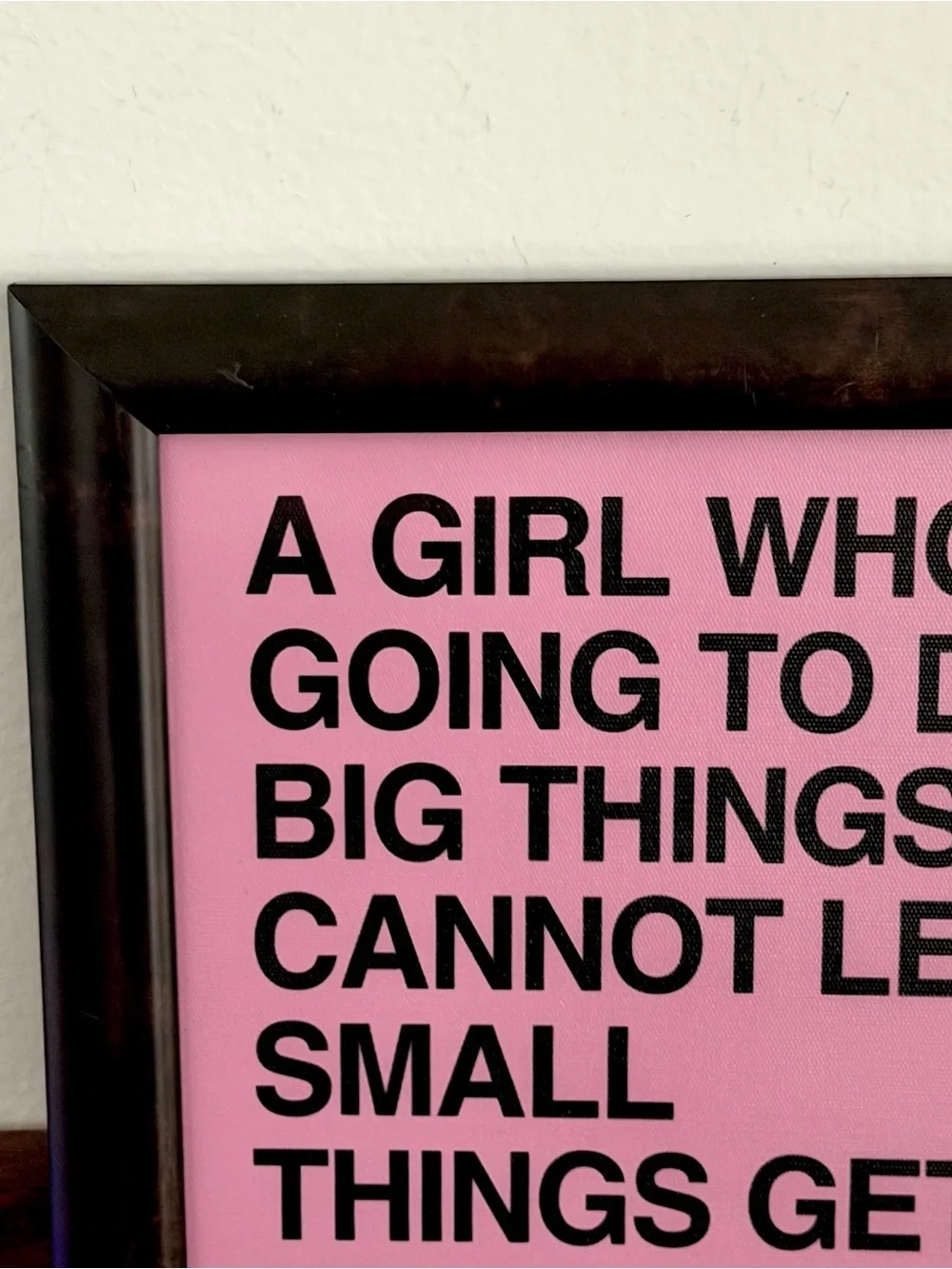 Vintage Style Pink Feminist Quote Wall Art A Girl Who Is Going to Do Big Things